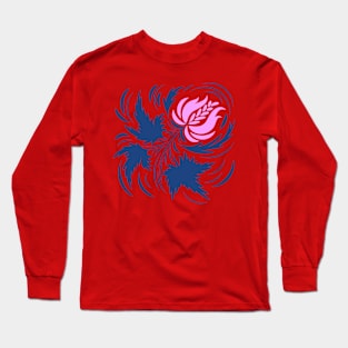 Flowers print, poster. Folk floral art. Canvas. Long Sleeve T-Shirt